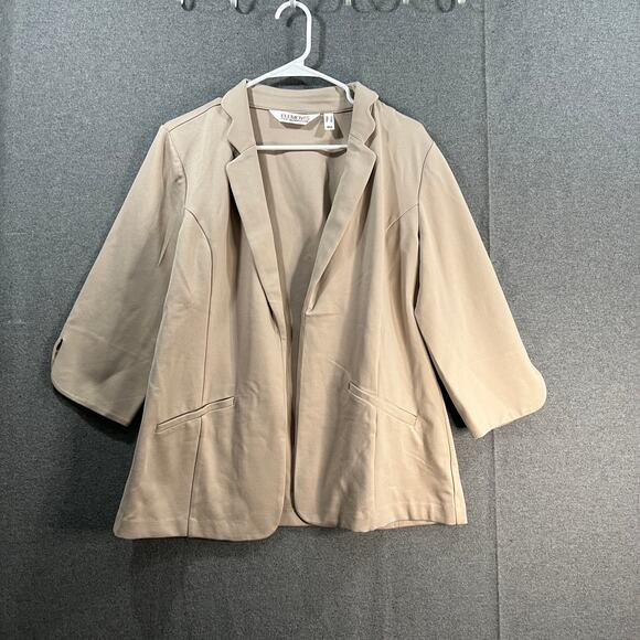 Isaac Mizrahi Live! Elements Womens Top Blazer Knit Jacket Tan Color Size Reg 10 - Picture 1 of 14